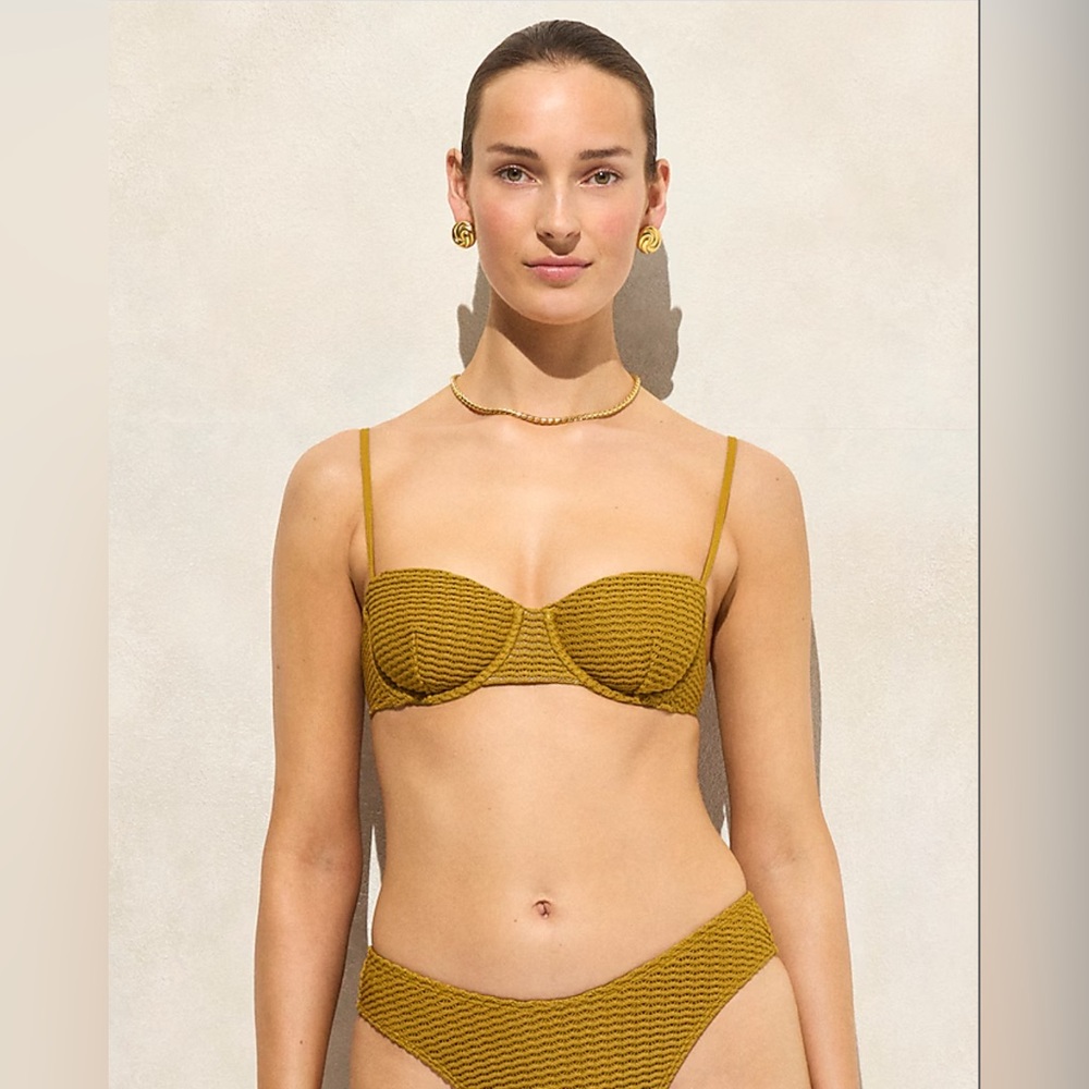 J. Crew Crochet Olive Bikini Set